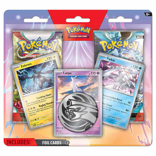 Pokémon TCG Scarlet & Violet Enhanced 2-Pack Blister — Zekrom, Latios, Palkia foils